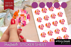 Brush Stroke Round Sticker - Abstract Printable Sticker Product Image 1