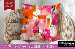 Brush Stroke Pillow Sublimation - Abstract Pillow Cover PNG Product Image 1