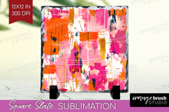 Brush Stroke Slate PNG - Abstract Square Slate Sublimation Product Image 1