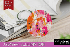 Brush Stroke Keychain PNG - Abstract Keychain Sublimation Product Image 1