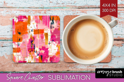 Brush Stroke Square Coaster - Abstract Coaster PNG Product Image 1