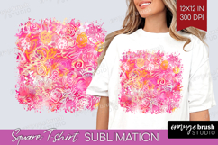 Brush Stroke Square Tshirt Background - Abstract PNG Product Image 1