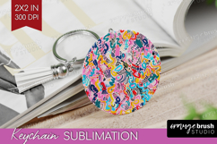 Brush Stroke Keychain PNG - Abstract Keychain Sublimation Product Image 1