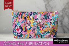 Brush Stroke Cosmetic Bag - Abstract Makeup Bag PNG Product Image 1