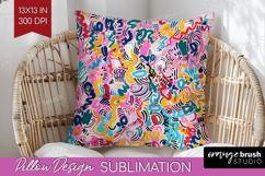 Brush Stroke Pillow Sublimation - Abstract Pillow Cover PNG Product Image 1