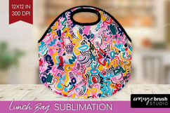 Brush Stroke Lunch Bag - Abstract Lunch Bug PNG Sublimation Product Image 1