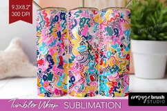 Brush Stroke Tumbler Wrap - Abstract Tumbler PNG Sublimation Product Image 1