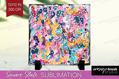 Brush Stroke Slate PNG - Abstract Square Slate Sublimation Product Image 1