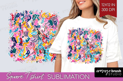 Brush Stroke Square Tshirt Background - Abstract PNG Product Image 1