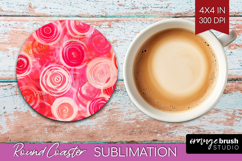 Brush Stroke Round Coaster - Abstract Coaster PNG Product Image 1