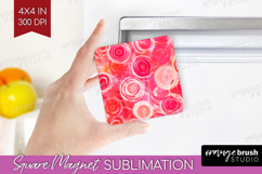 Brush Stroke Magnet Sublimation - Abstract Square Magnet PNG Product Image 1