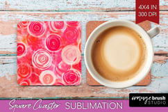 Brush Stroke Square Coaster - Abstract Coaster PNG Product Image 1