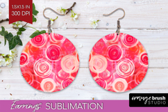 Brush Stroke Round Earrings - Abstract PNG Sublimation Product Image 1