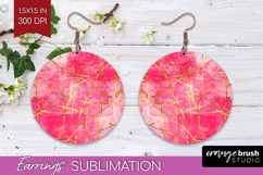 Brush Stroke Round Earrings - Abstract PNG Sublimation Product Image 1