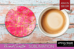 Brush Stroke Round Coaster - Abstract Coaster PNG Product Image 1
