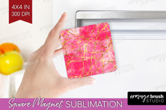 Brush Stroke Magnet Sublimation - Abstract Square Magnet PNG Product Image 1