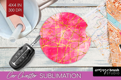 Brush Stroke Car Coaster - Abstract Coaster PNG Sublimation Product Image 1