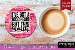 Sarcastic Quote Round Coaster - Brush Stroke Coaster PNG Product Image 1