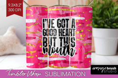 Sarcastic Quote Tumbler Wrap - Brush Stroke Tumbler PNG Product Image 1