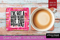 Sarcastic Quote Square Coaster - Brush Stroke Coaster PNG Product Image 1