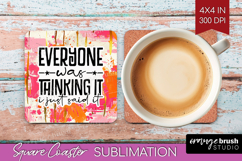 Sarcastic Quote Square Coaster - Brush Stroke Coaster PNG Product Image 1