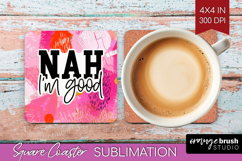 Sarcastic Quote Square Coaster - Brush Stroke Coaster PNG Product Image 1