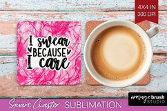 Sarcastic Quote Square Coaster - Brush Stroke Coaster PNG Product Image 1