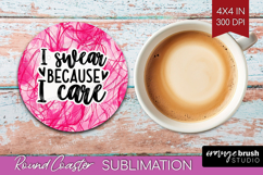 Sarcastic Quote Round Coaster - Brush Stroke Coaster PNG Product Image 1