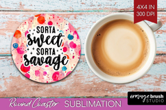 Sarcastic Quote Round Coaster - Brush Stroke Coaster PNG Product Image 1