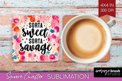 Sarcastic Quote Square Coaster - Brush Stroke Coaster PNG Product Image 1