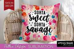 Sarcastic Quote Pillow Sublimation - Brush Stroke Pillow PNG Product Image 1