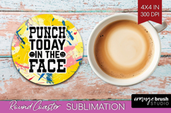 Sarcastic Quote Round Coaster - Brush Stroke Coaster PNG Product Image 1