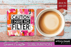 Sarcastic Quote Square Coaster - Brush Stroke Coaster PNG Product Image 1