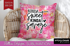 Sarcastic Quote Pillow Sublimation - Brush Stroke Pillow PNG Product Image 1