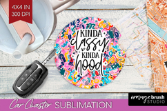 Sarcastic Quote Car Coaster - Brush Stroke Coaster PNG Product Image 1