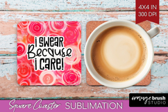 Sarcastic Quote Square Coaster - Brush Stroke Coaster PNG Product Image 1