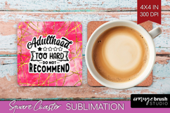 Sarcastic Quote Square Coaster - Brush Stroke Coaster PNG Product Image 1