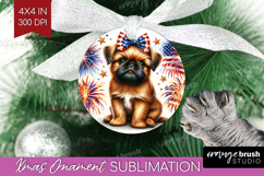 Brussels Griffon Dog Ornament PNG Patriotic Dog PNG Product Image 1