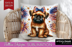 Brussels Griffon Dog Pillow Sublimation Patriotic Dog Pillow Product Image 1