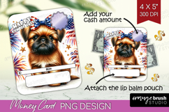 Brussels Griffon Dog Money Card PNG 4th of July Money Card Product Image 1