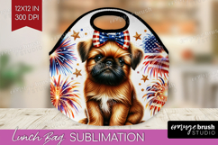 Brussels Griffon Dog Lunch Bag Patriotic Dog Lunch Bug PNG Product Image 1