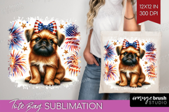 Brussels Griffon Dog Tote Bag Patriotic Dog Tote Bag PNG Product Image 1