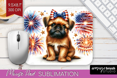 Brussels Griffon Dog Mouse Pad Sublimation Patriotic Dog PNG Product Image 1