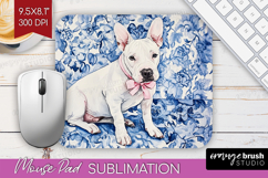 Bull Terrier Dog Mouse Pad Sublimation Floral Dog Mousepad Product Image 1