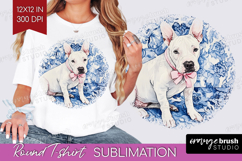 Bull Terrier Dog Round Tshirt Background Floral Dog PNG Product Image 1