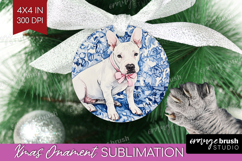 Bull Terrier Dog Ornament PNG Floral Dog PNG Sublimation Product Image 1