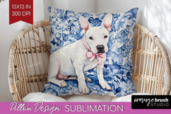 Bull Terrier Dog Pillow Sublimation Floral Dog Pillow Cover Product Image 1