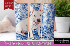 Bull Terrier Dog Tumbler Wrap Floral Dog Tumbler PNG Product Image 1