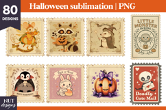 Stamp Halloween t-shirt Retro Halloween illustrations 80 png Product Image 3