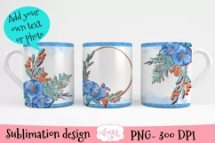 Watercolor Floral photo mug design for sublimation Product Image 2
